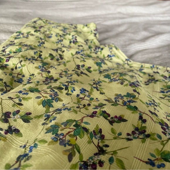 Rachel Antonoff Birdie Slim Straight Leg Pants Lime Green Chartreuse Blueberry 2 - Picture 8 of 8